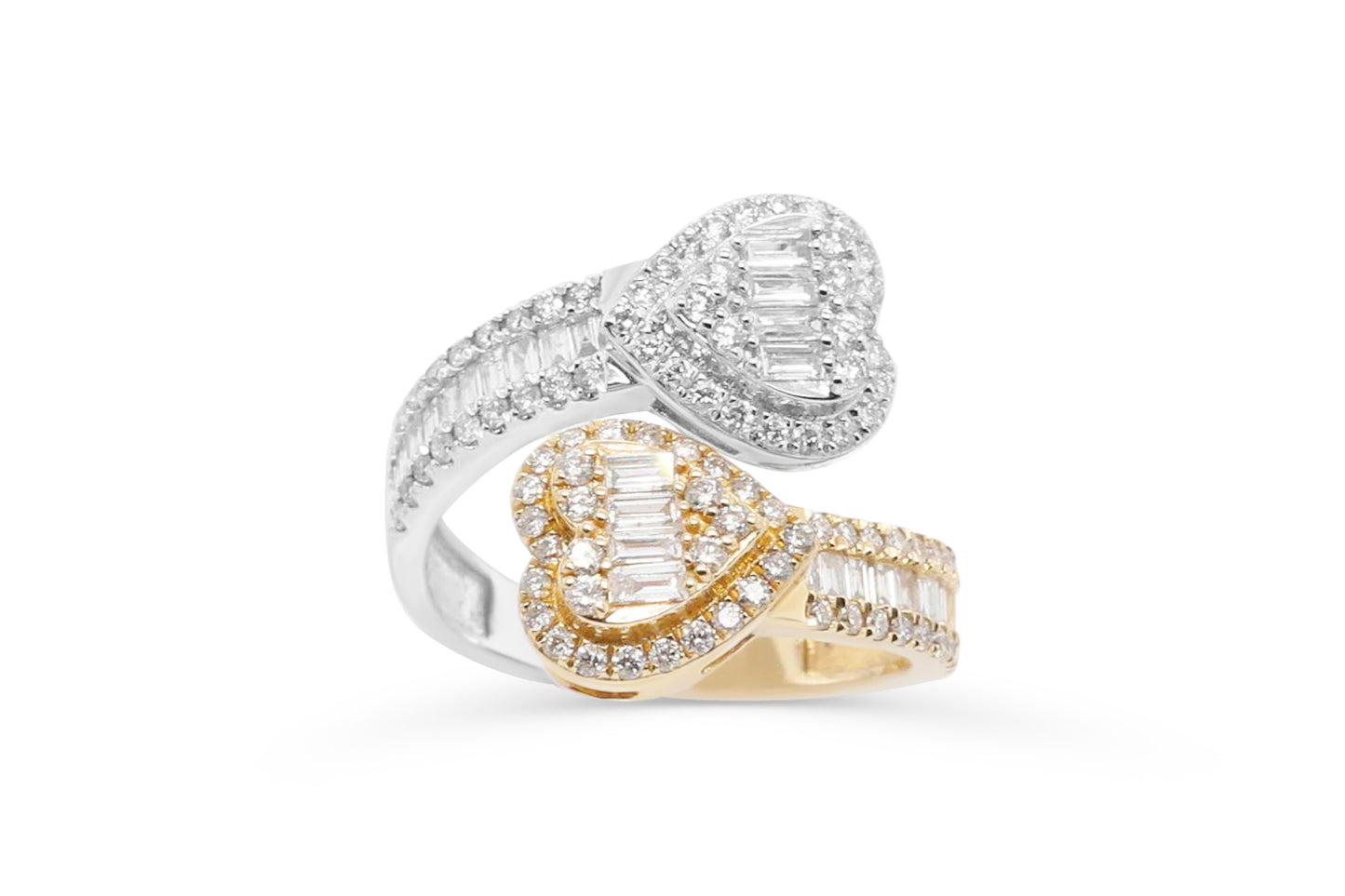 Two Tone Diamond Heart Ring