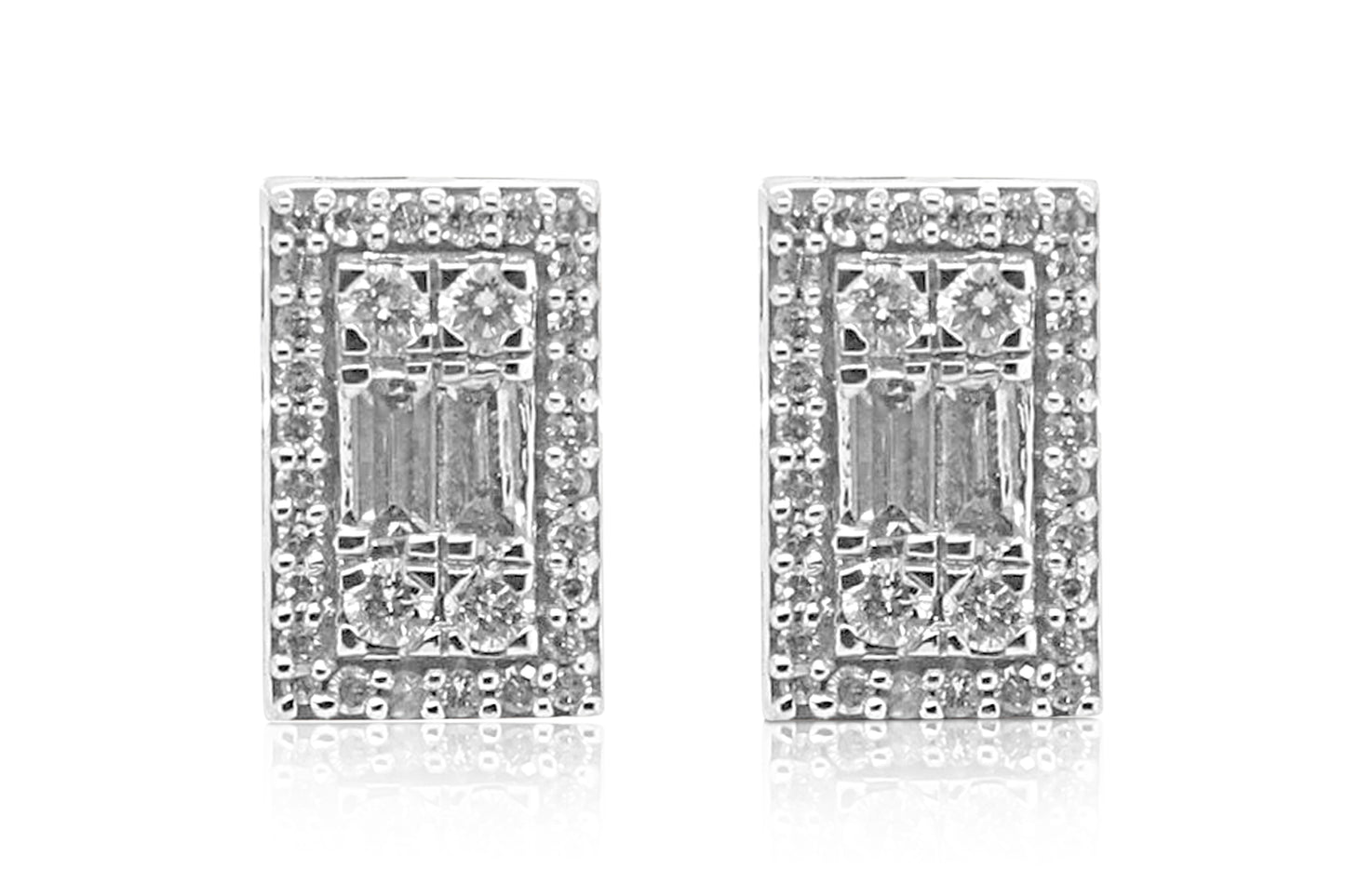 Diamond Rectangle Studs