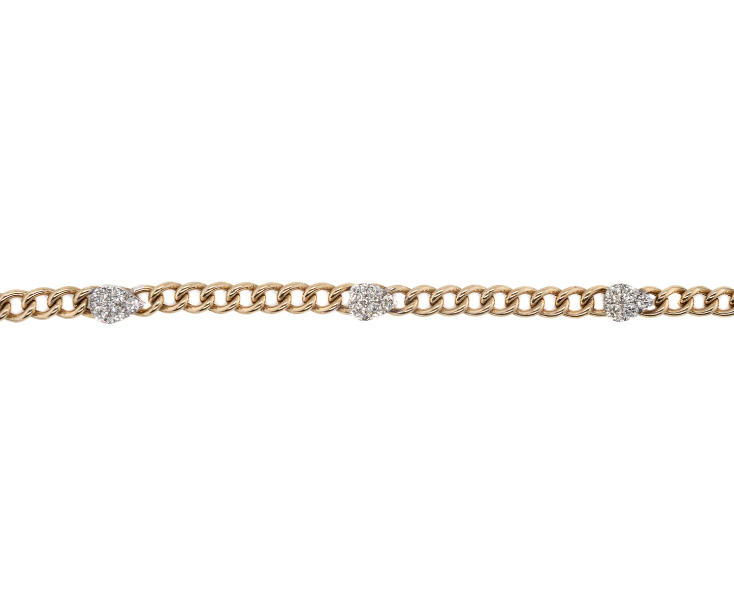 Diamond Pear Cuban Bracelet