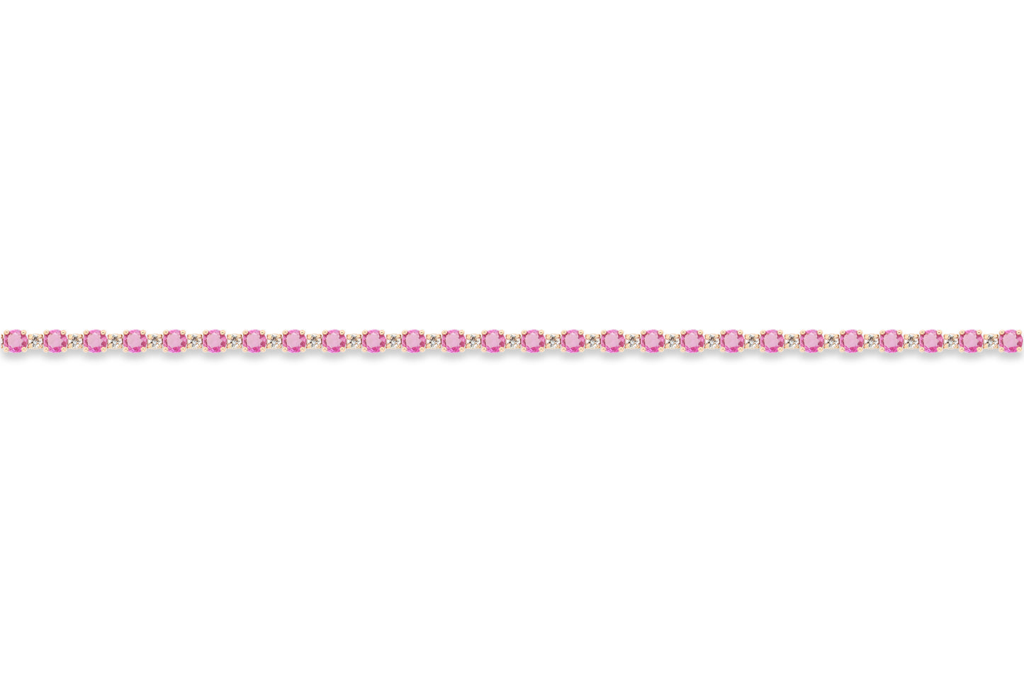 Pink Sapphire and Diamond Tennis Bracelet