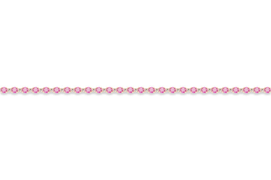 Pink Sapphire and Diamond Tennis Bracelet