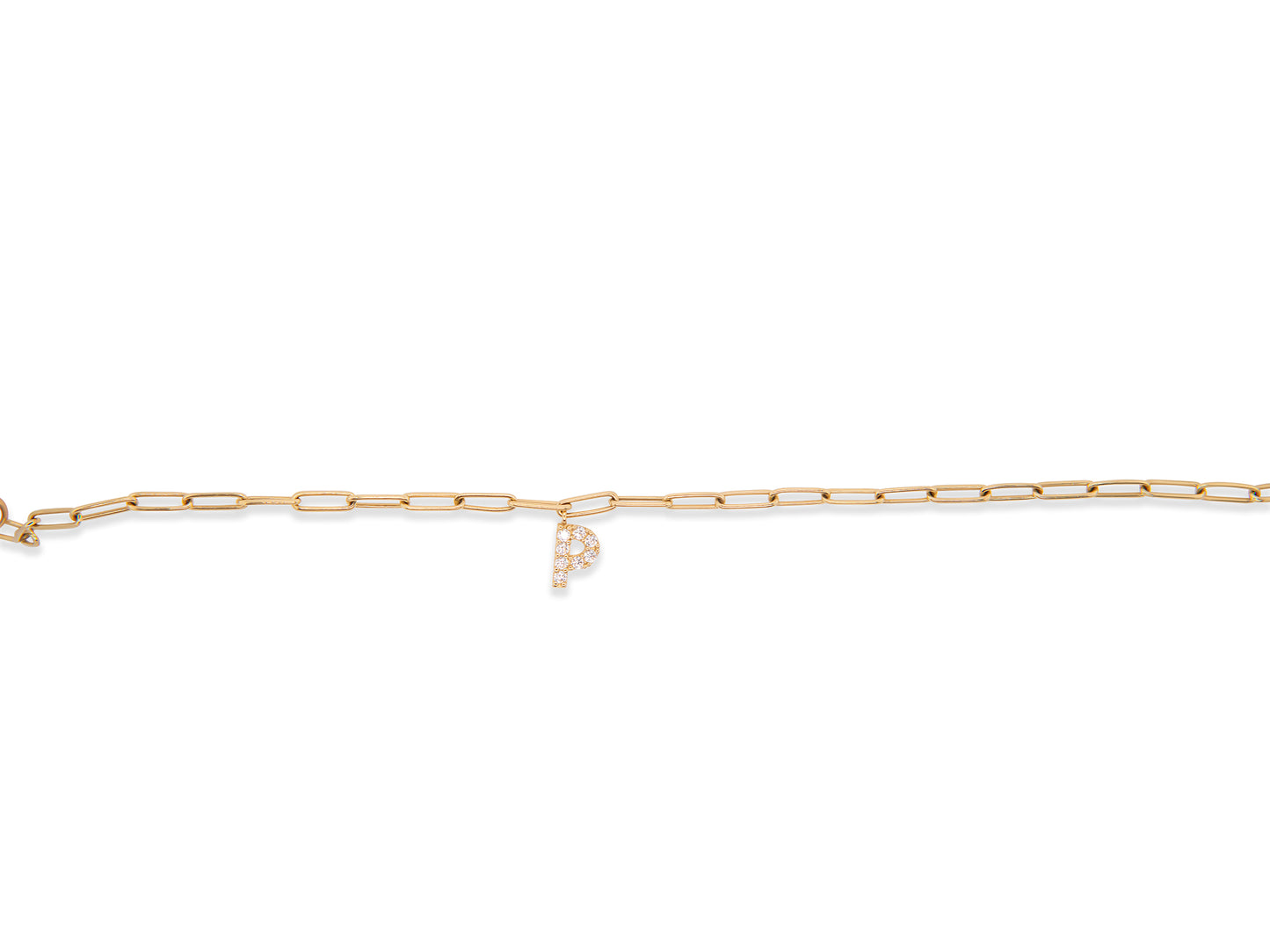 Diamond "P" Initial Bracelet