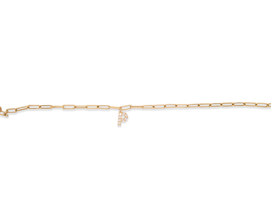 Diamond "P" Initial Bracelet