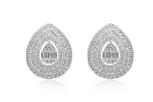 Diamond Pear Studs