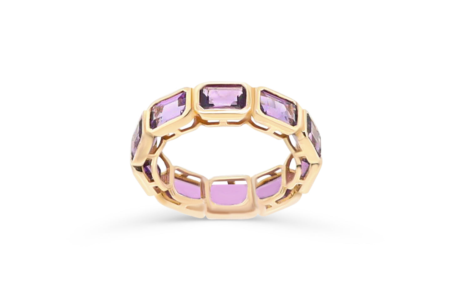 Amethyst Eternity Band in Bezel