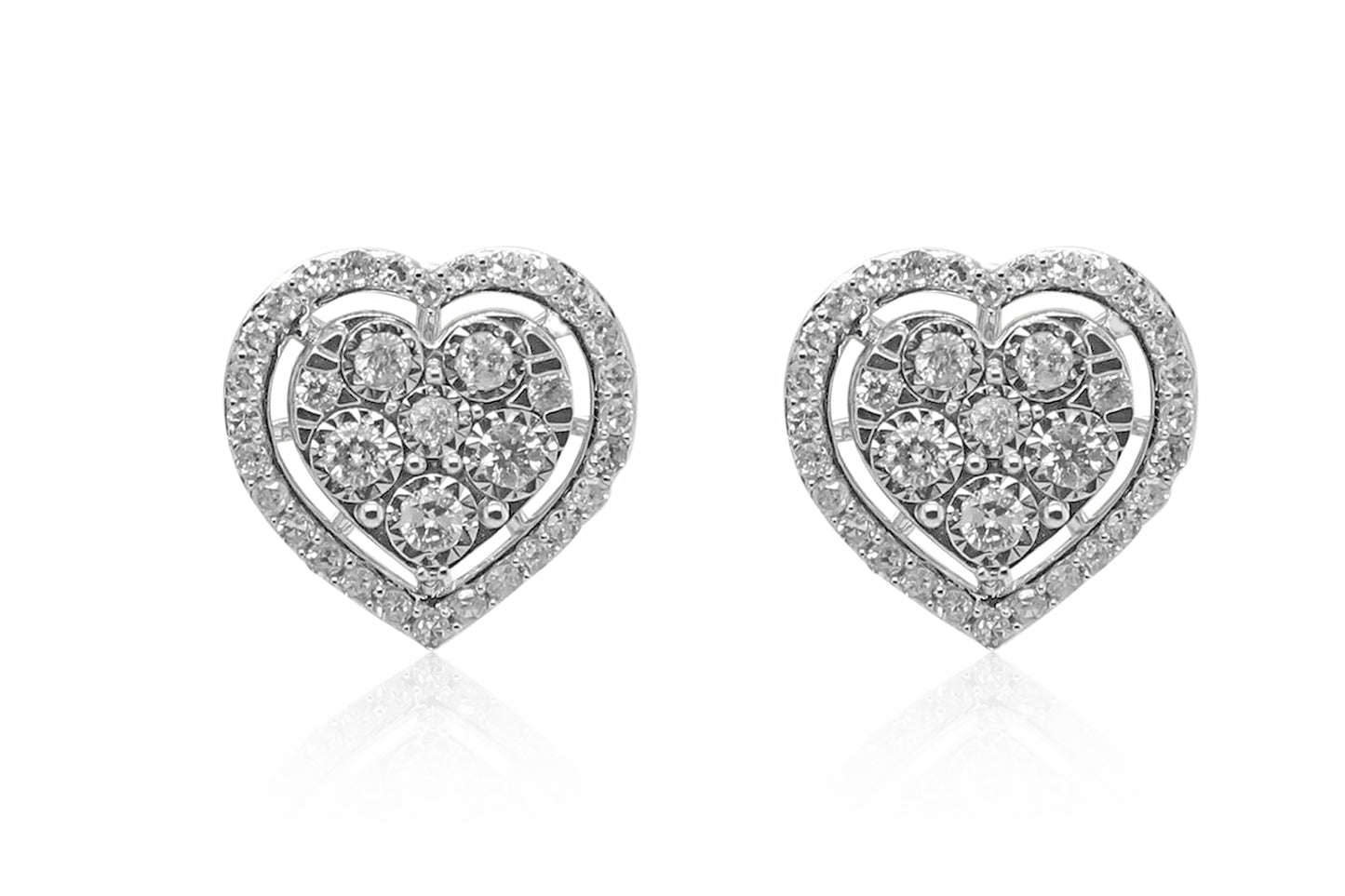 Diamond Heart Studs