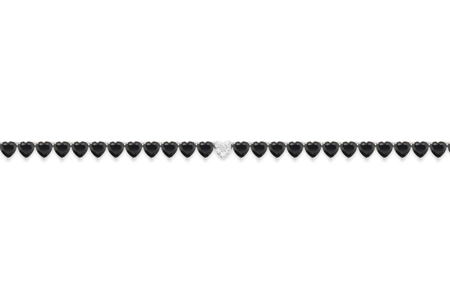 Black Diamond Heart Tennis Bracelet