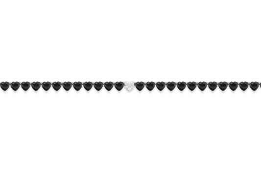 Black Diamond Heart Tennis Bracelet