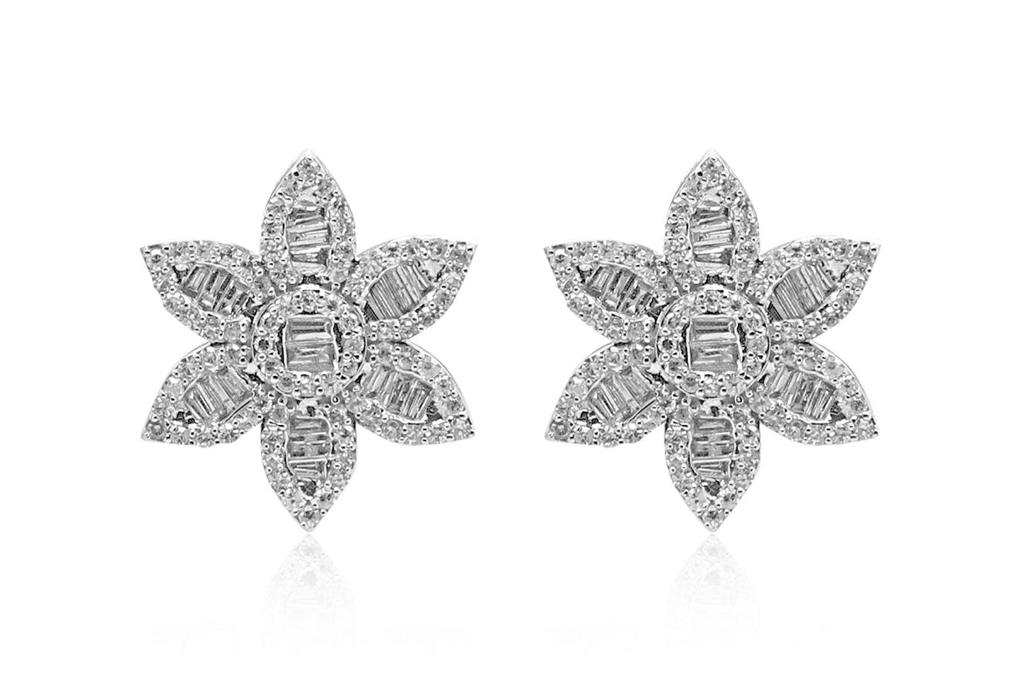 Diamond Flower Studs