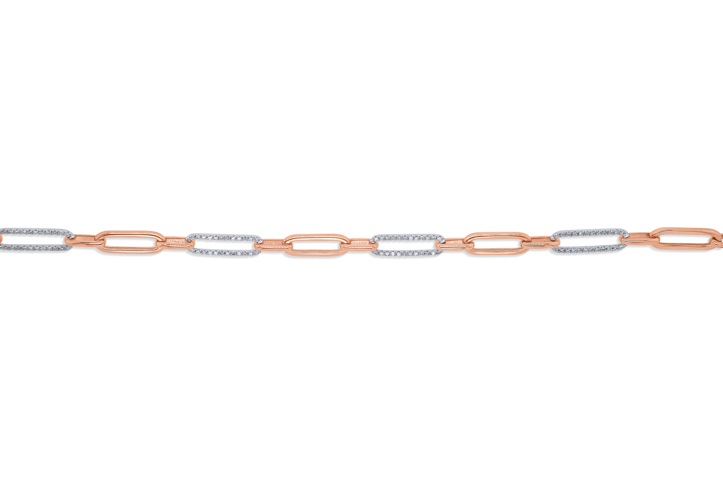 Paperclip Chain and Diamonds Bracelet