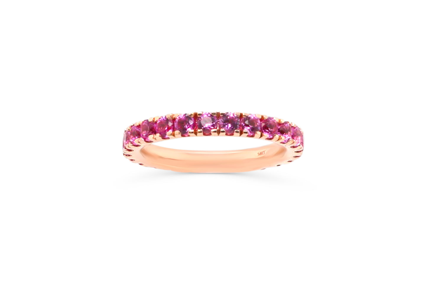 Pink sapphire Eternity Band