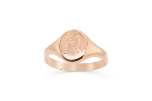 N Initial Pinky Ring