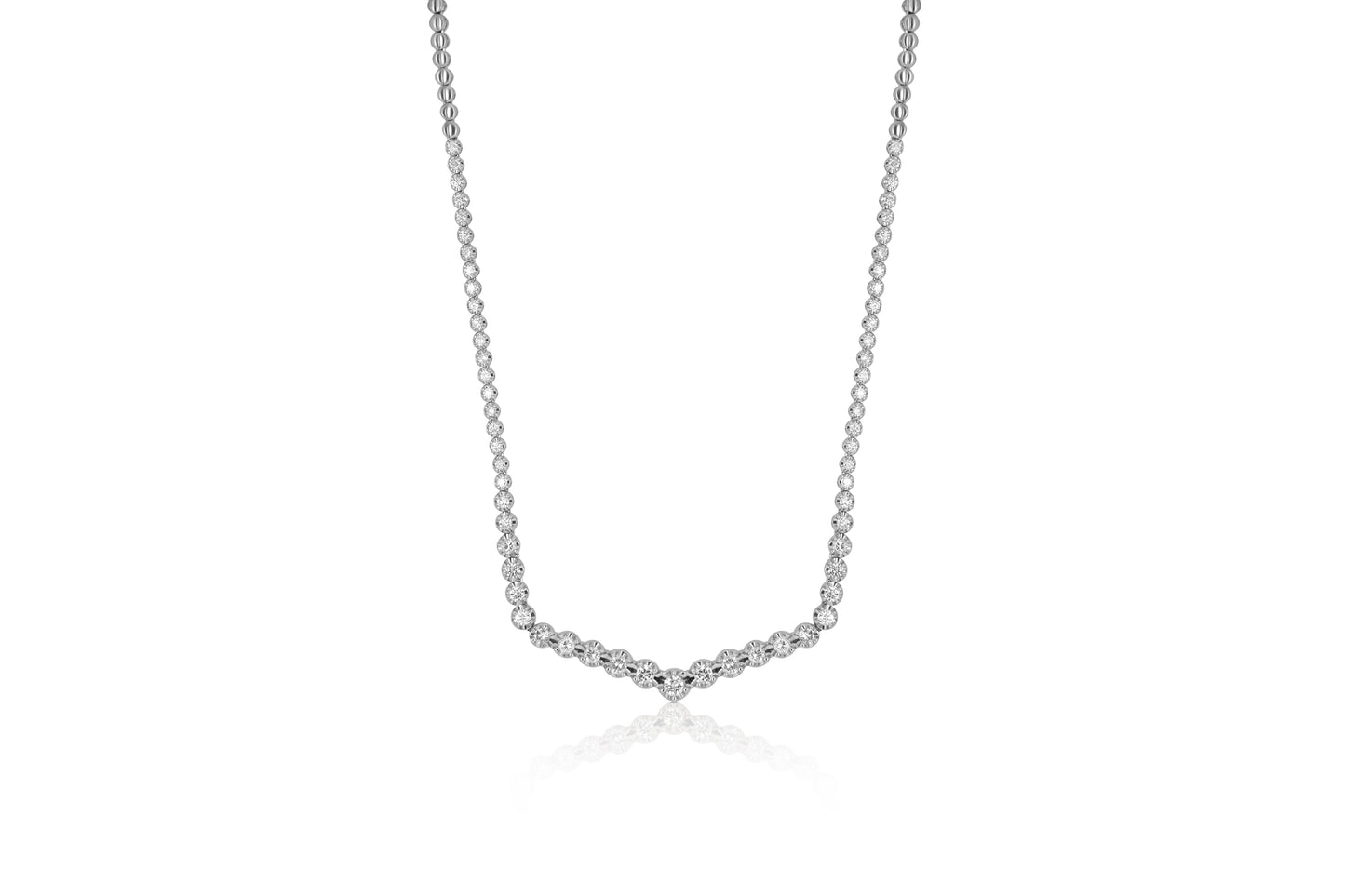 Diamond Tennis V Necklace