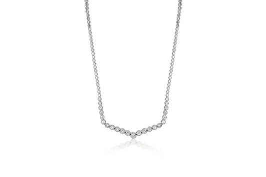 Diamond Tennis V Necklace