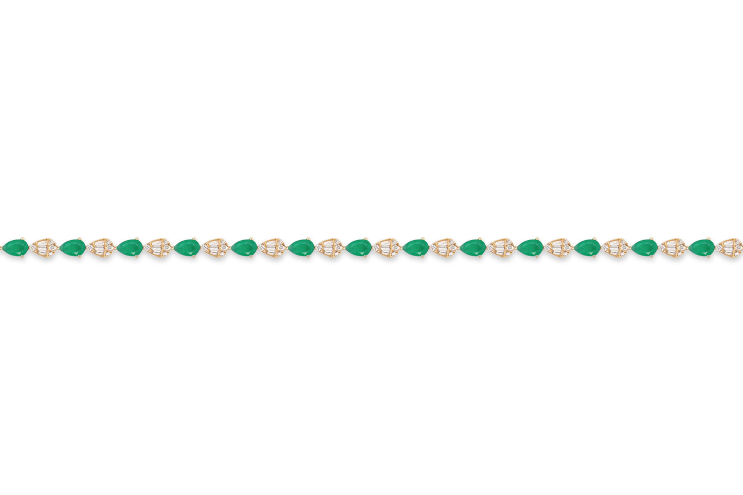 Emerald and Diamond Pear Tennis Bracelet