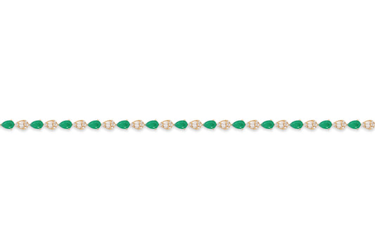 Emerald and Diamond Pear Tennis Bracelet