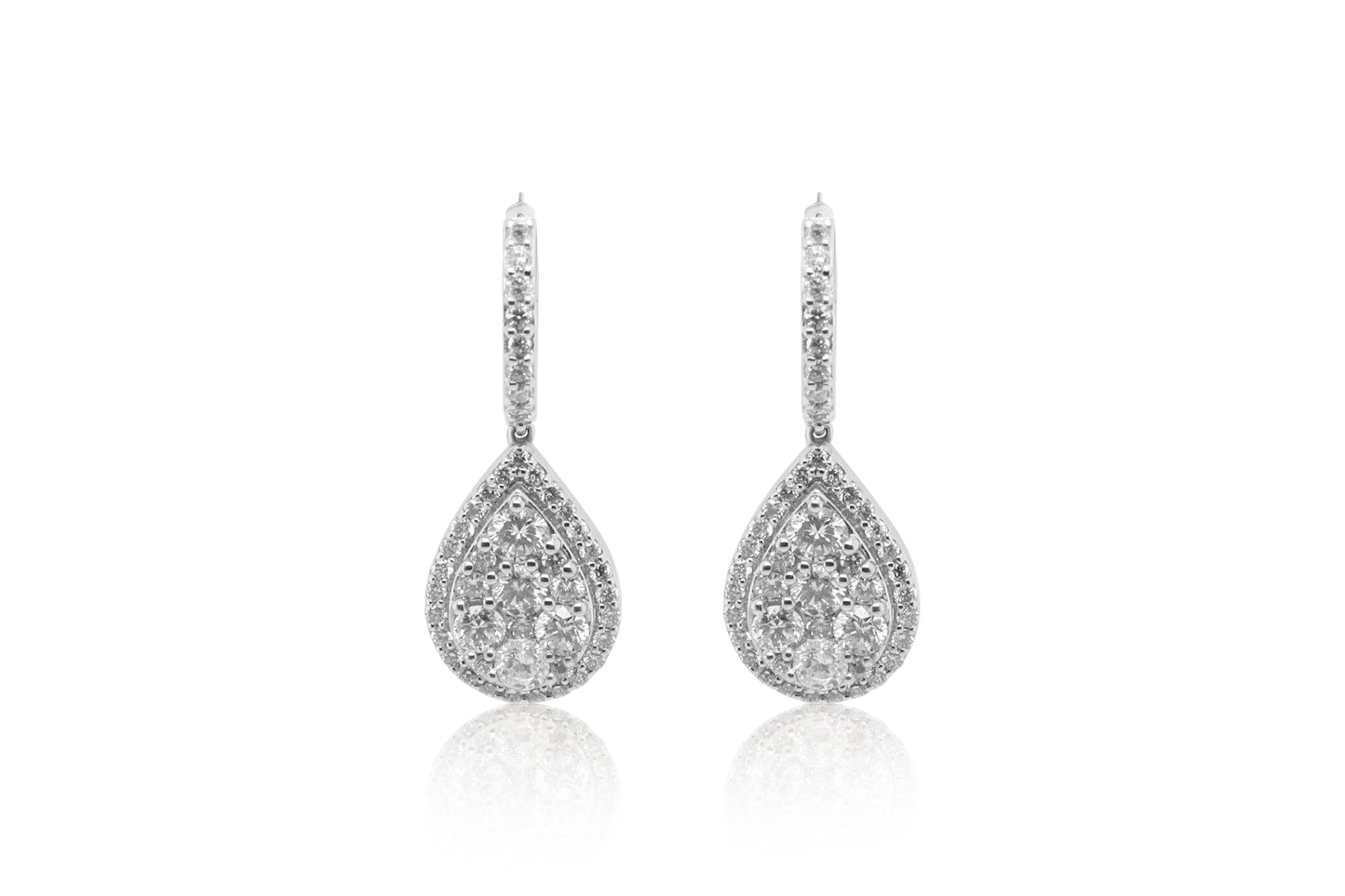 Diamond Tear Drop Earrings