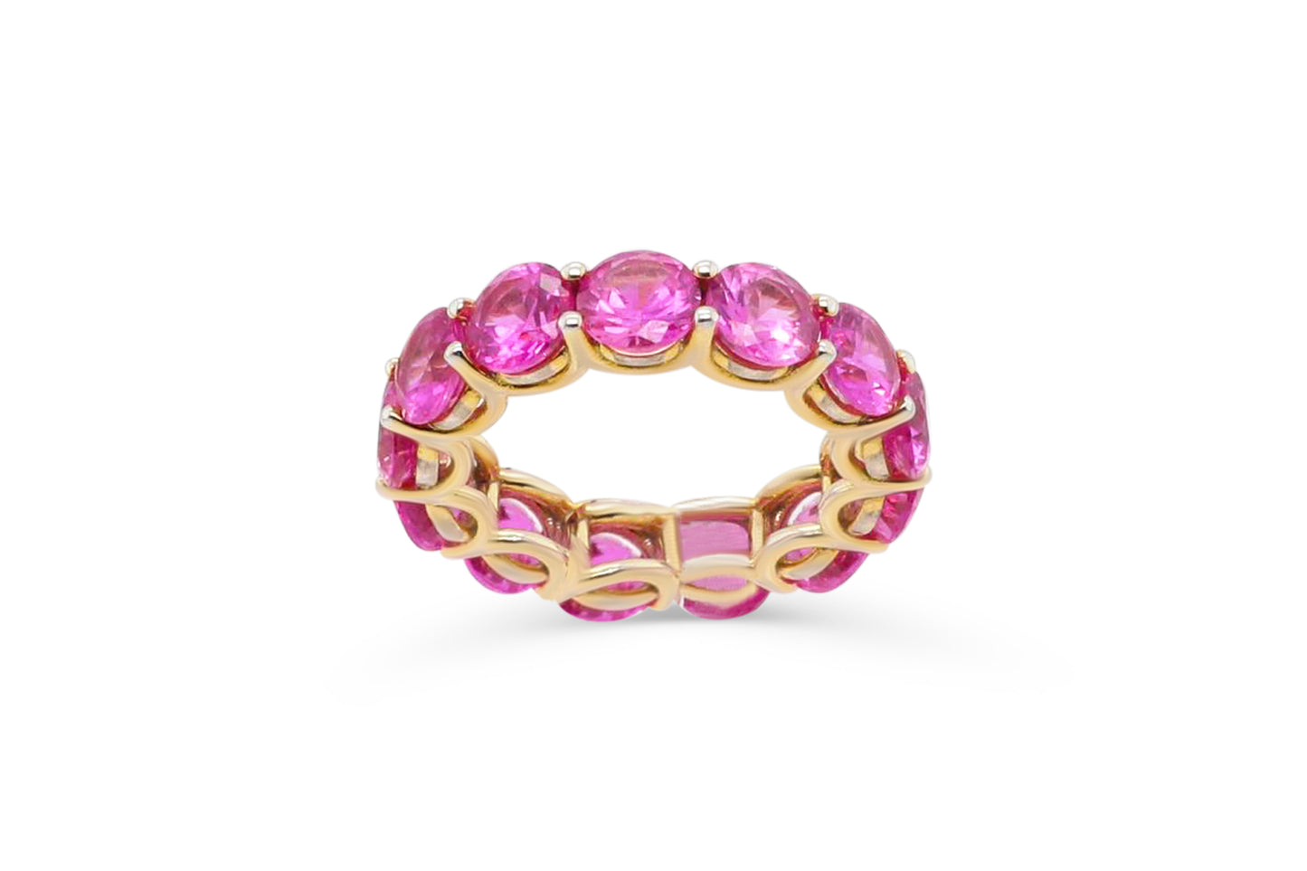 Pink Sapphire Eternity Band