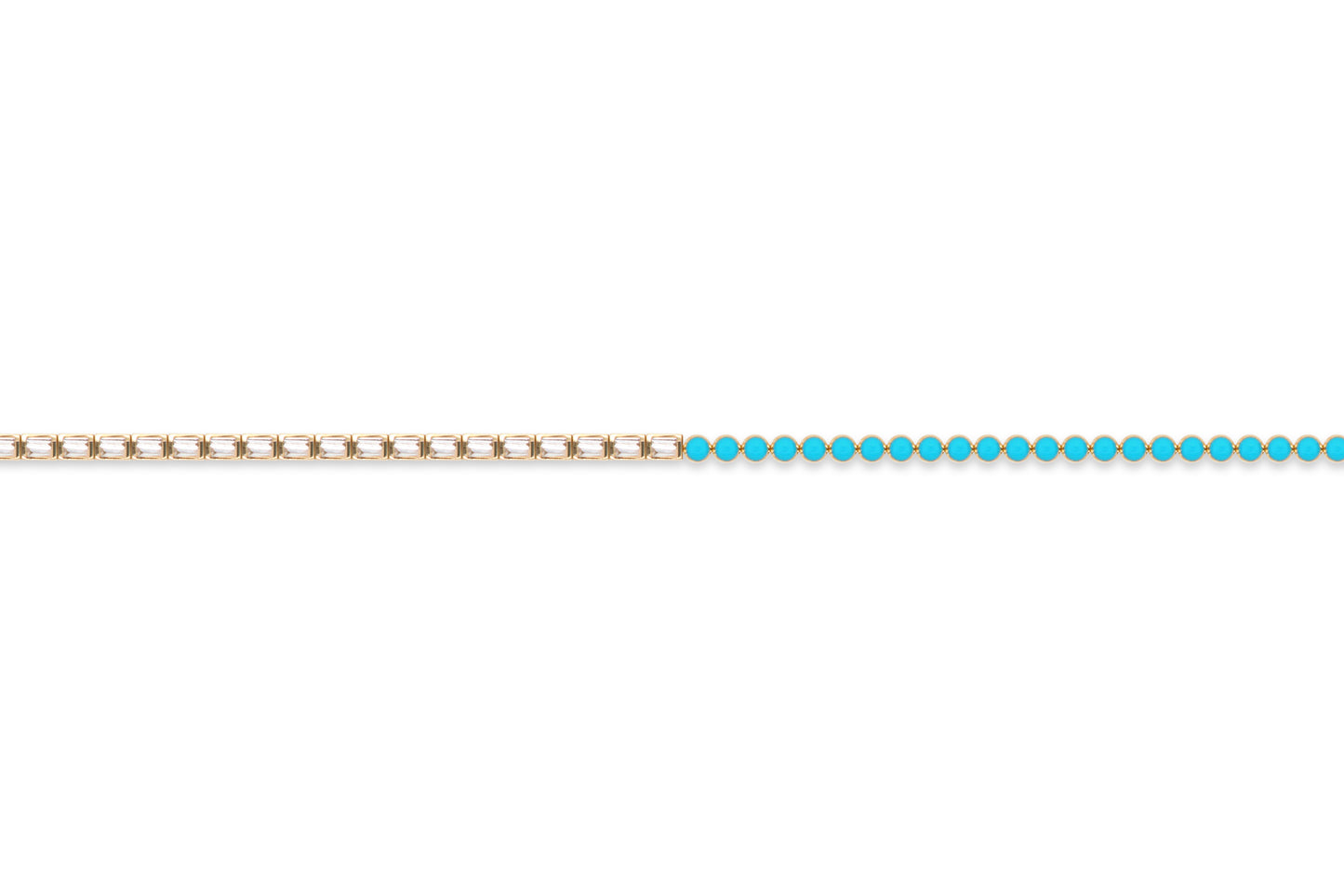 Half Turquoise Half Diamond Tennis Bracelet