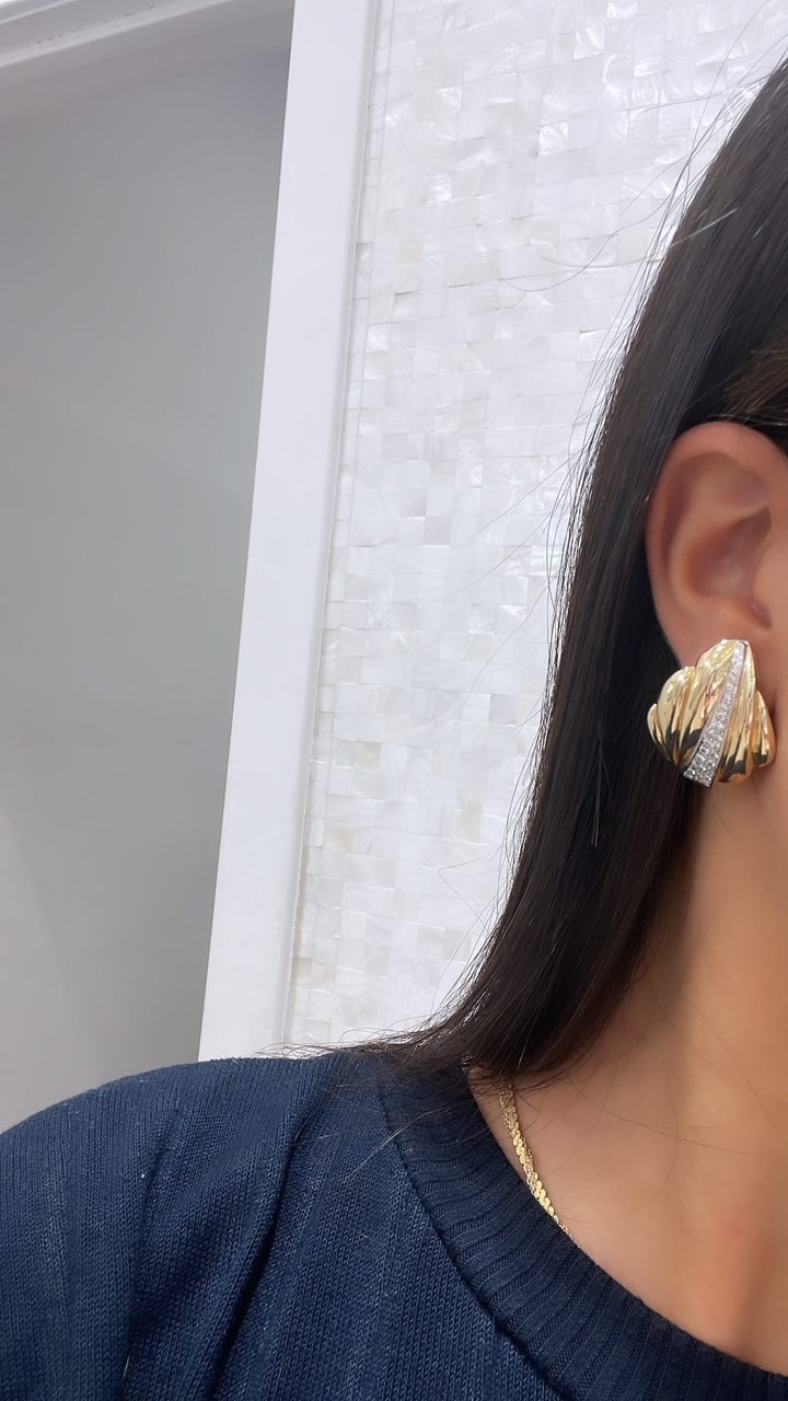 Gold and Diamond Earrings