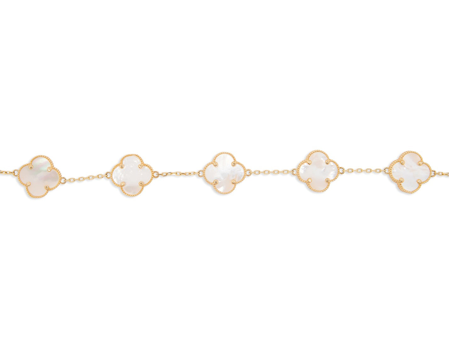 White Mother Of Pearl Clover Bracelet