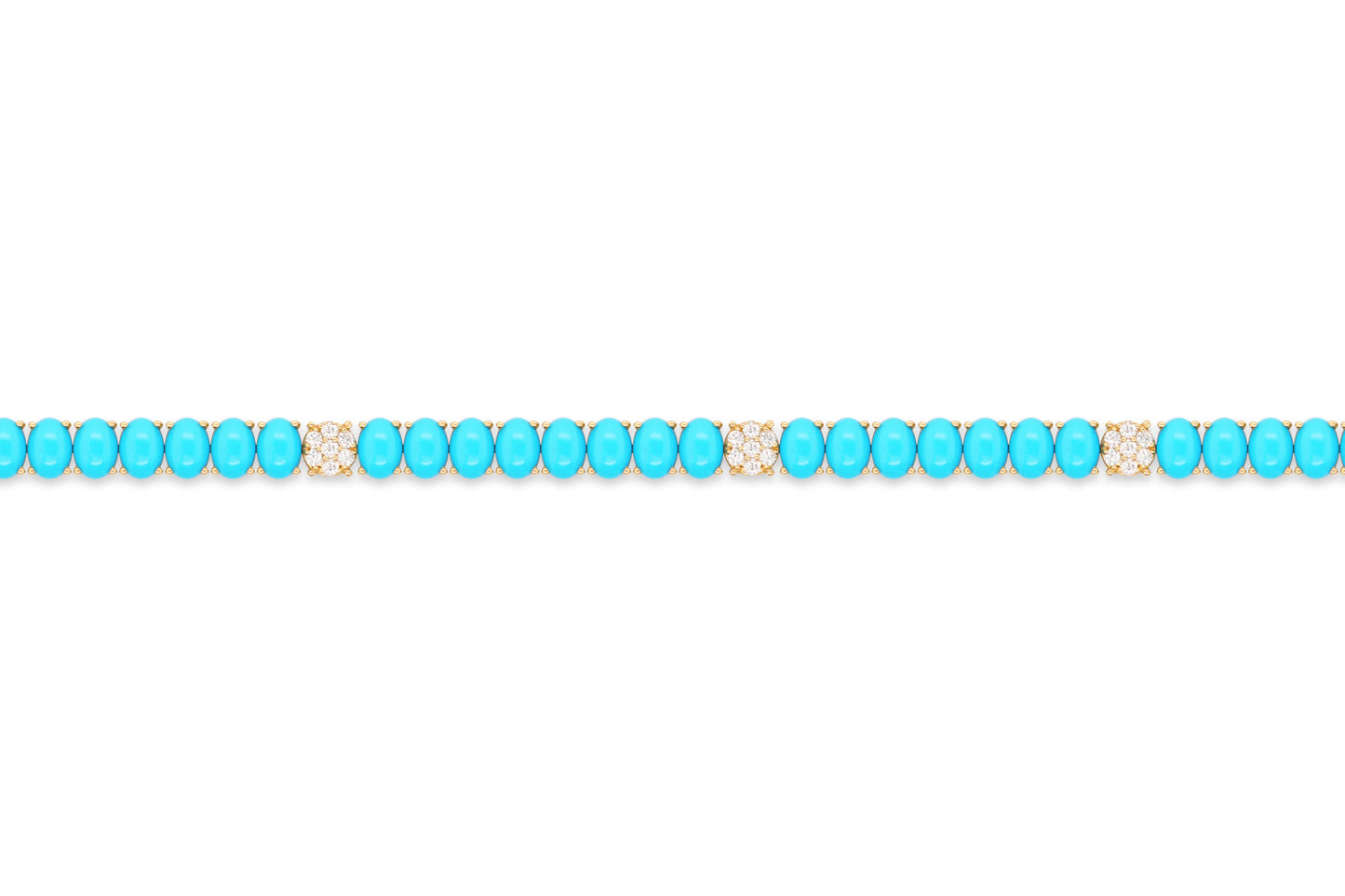 Turquoise and Diamond Tennis Bracelet