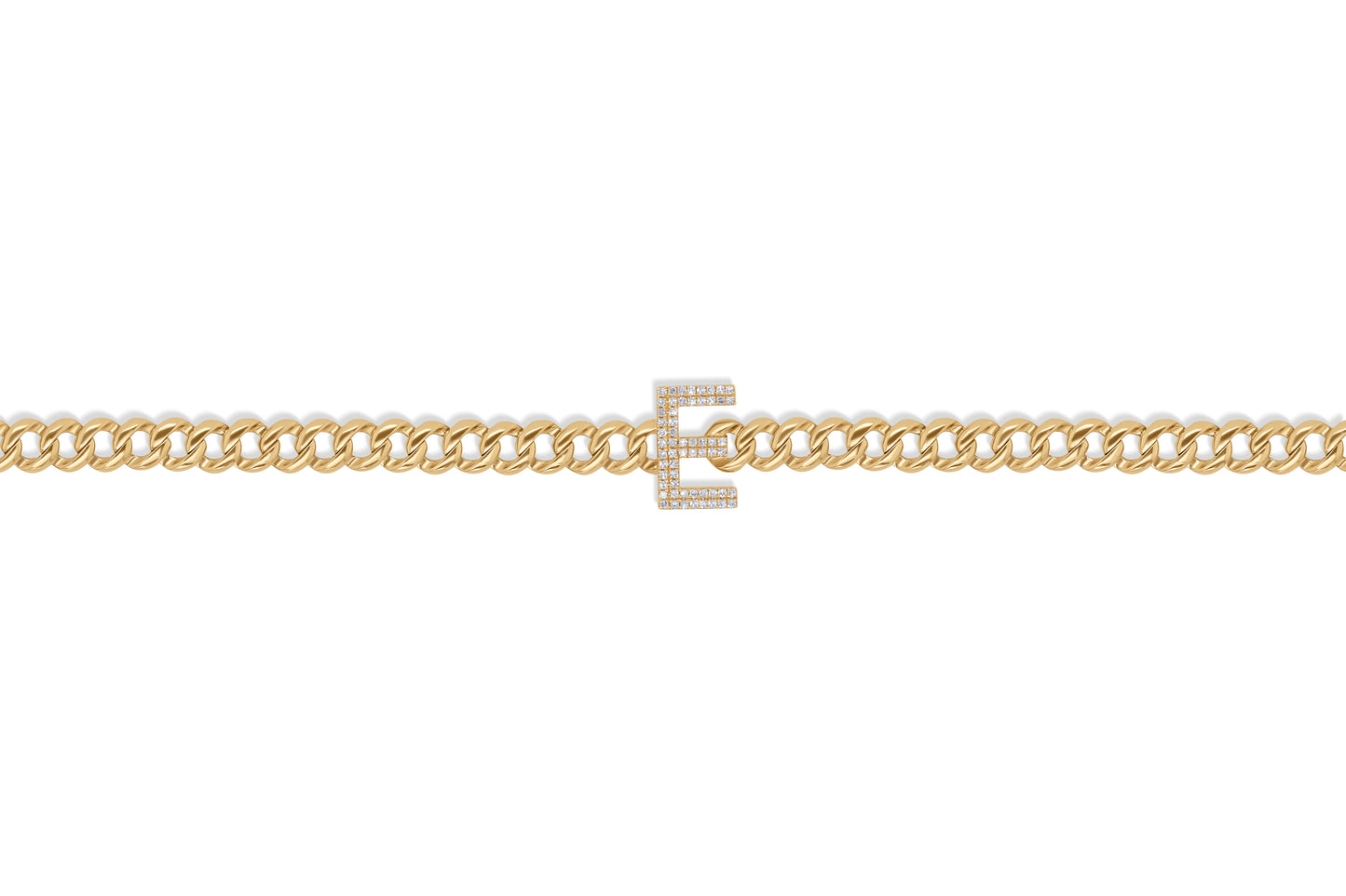 E Diamond Initial Bracelet