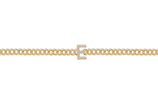 E Diamond Initial Bracelet