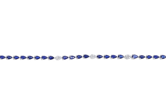 Sapphire Pear Shaped tennis Bracelet