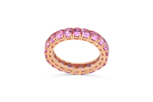 Pink Sapphire Eternity Band