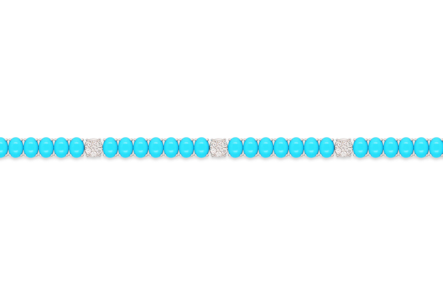 Turquoise and Diamond Tennis Bracelet