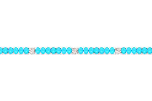 Turquoise and Diamond Tennis Bracelet