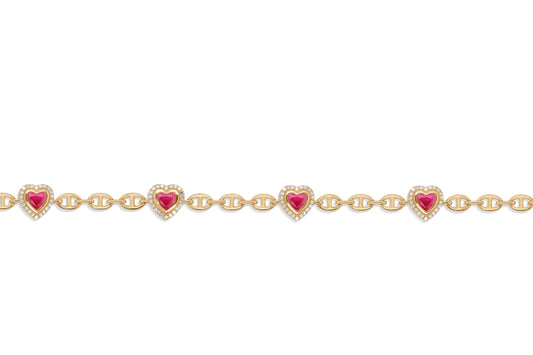 Heart Ruby Bracelet