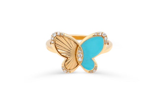 Turquoise Butterfly Ring