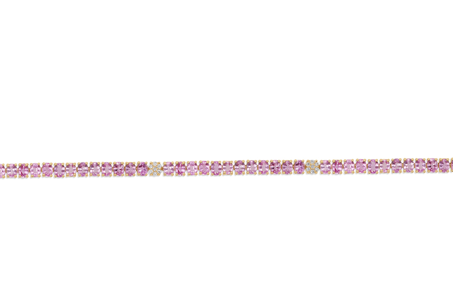 Pink Sapphire and Diamond Tennis Bracelet