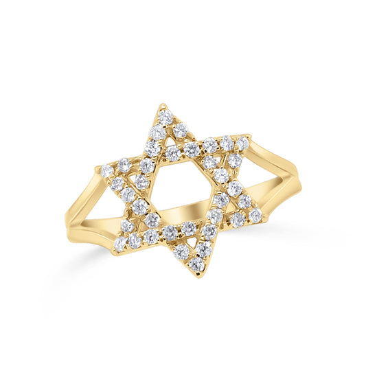 Yellow Gold Israeli Star Ring