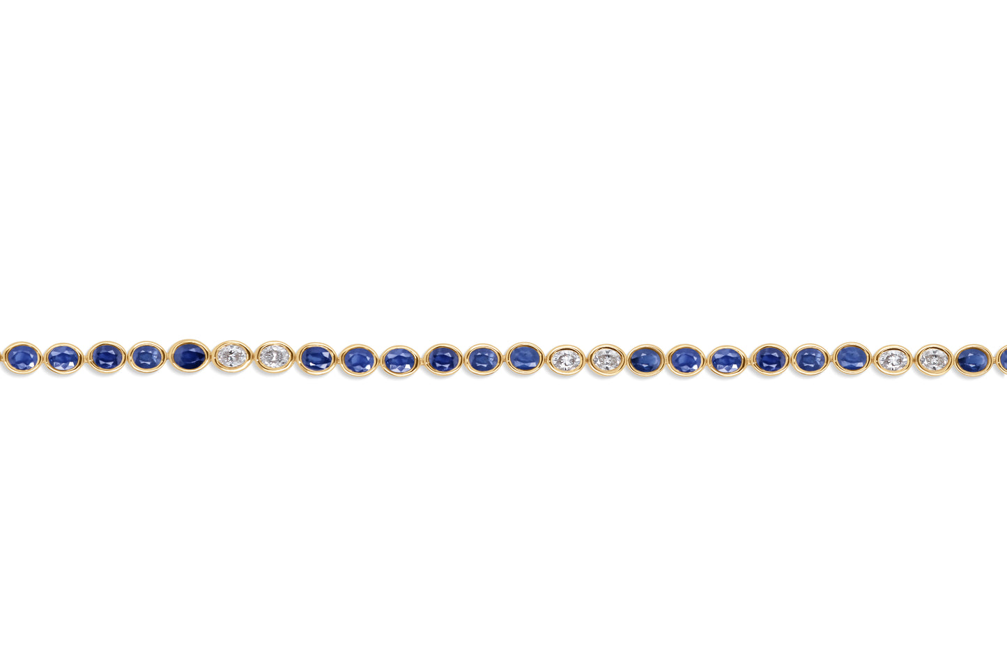 Sapphire and Diamond Oval Tennis Bracelet