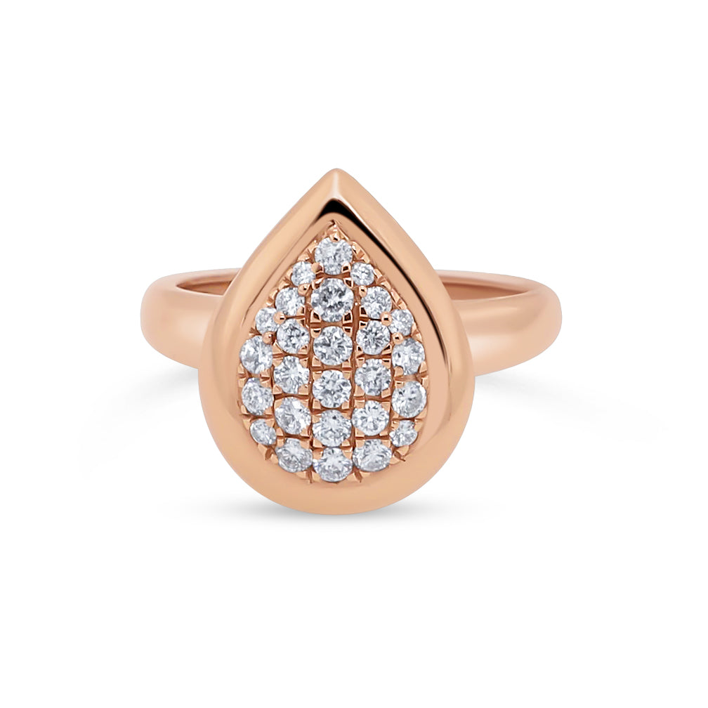 Rose Gold Pear Ring