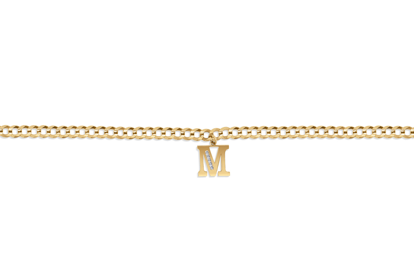 M Charm Initial Bracelet