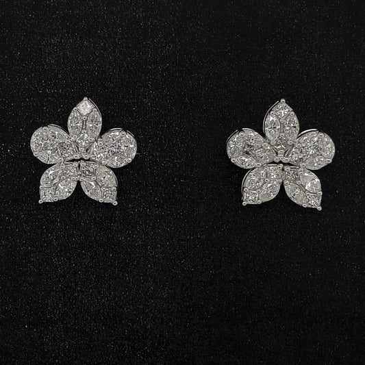 DIAMOND FLOWER STUDS