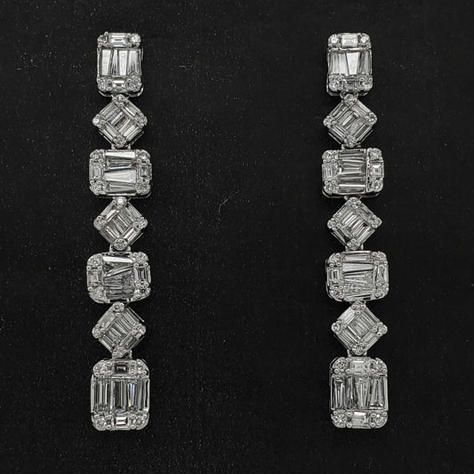 DIFFERENT CUTS DIAMOND EARRING