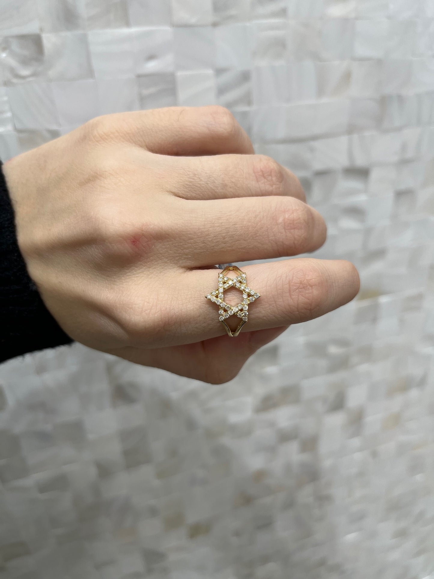 Yellow Gold Israeli Star Ring