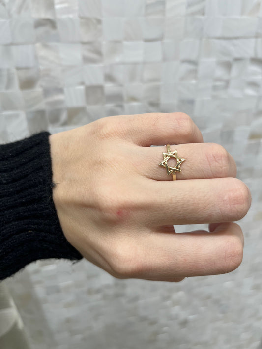 Yellow Gold Israeli Star Ring