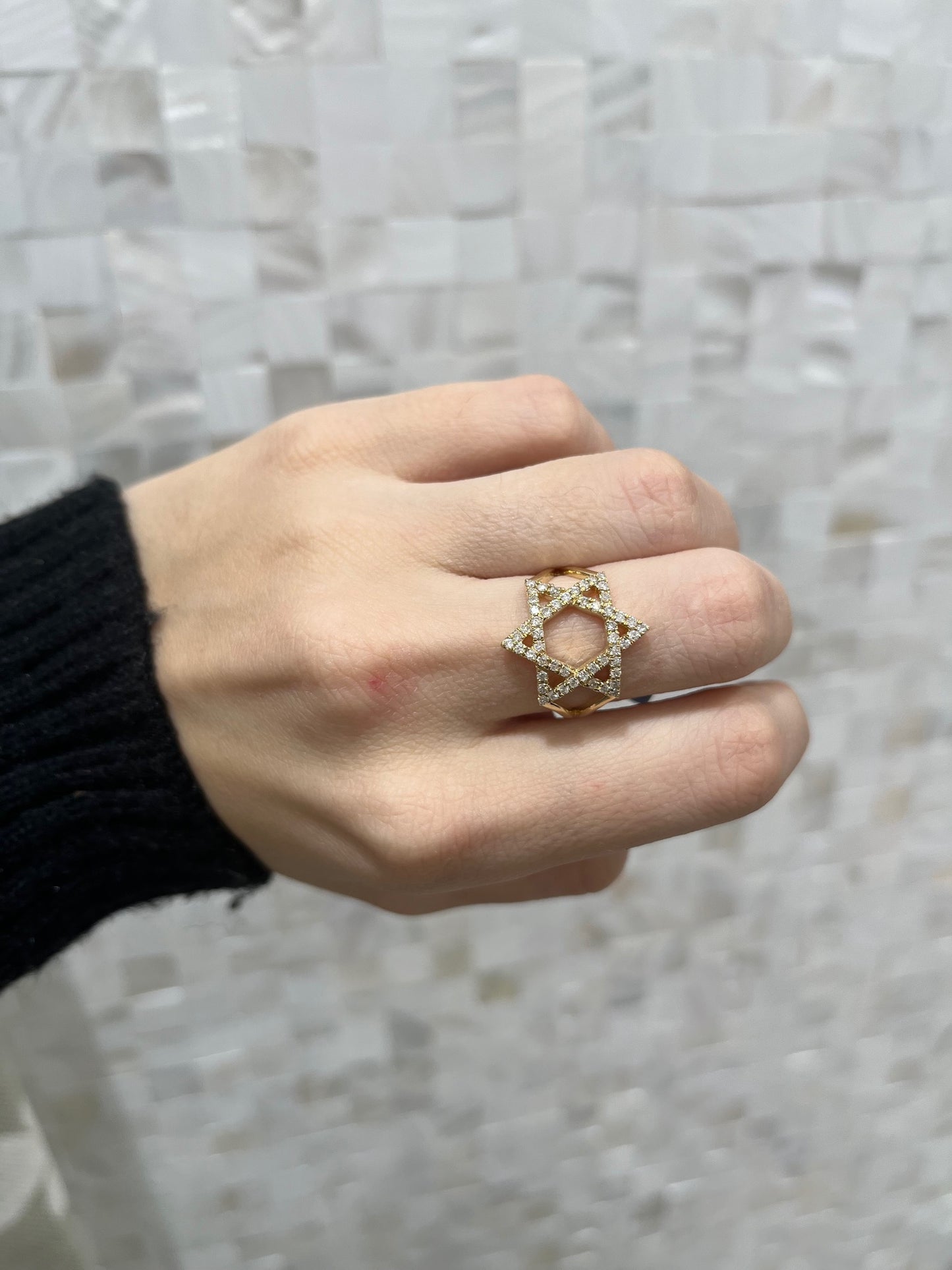 Yellow Gold Israeli Star Ring