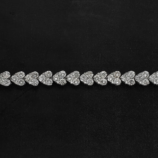 DIAMOND HEART TENNIS BRACELET