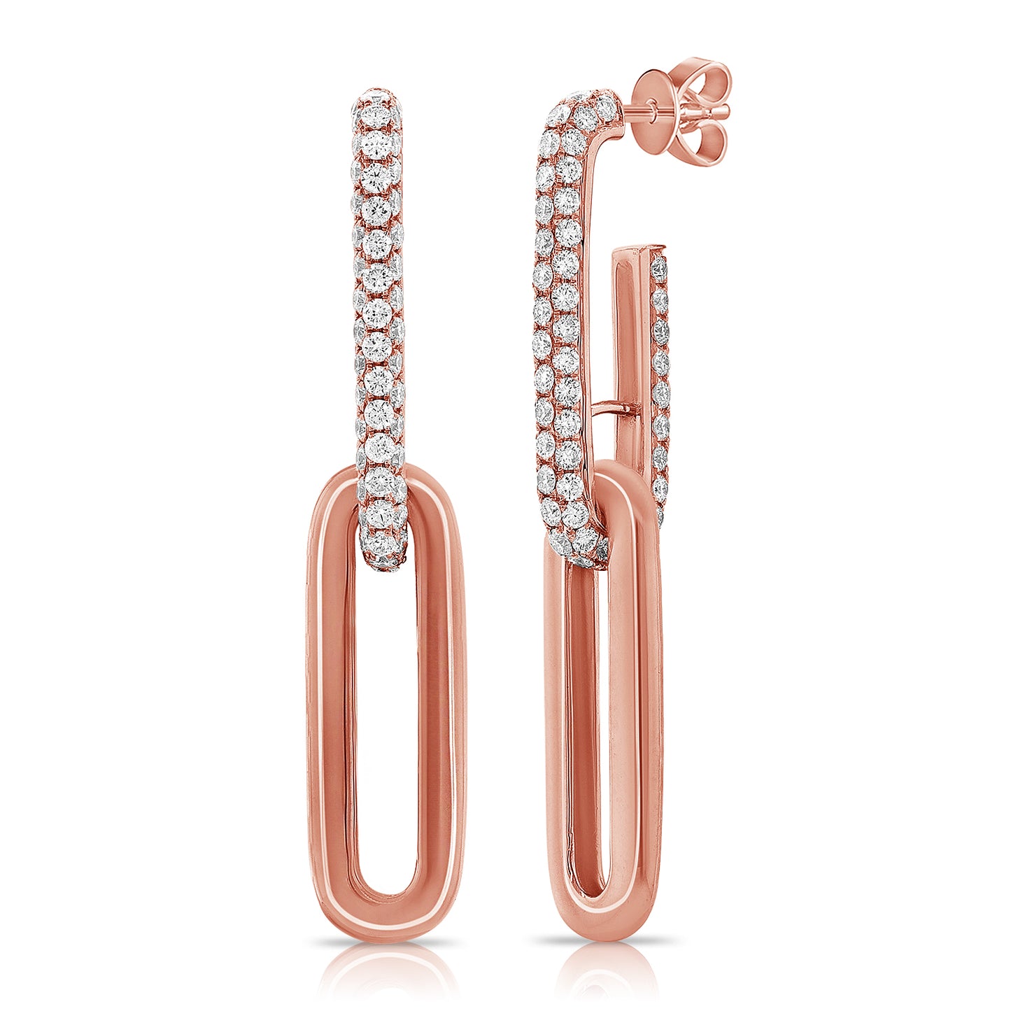 DIAMOND HANGING LINK EARRINGS