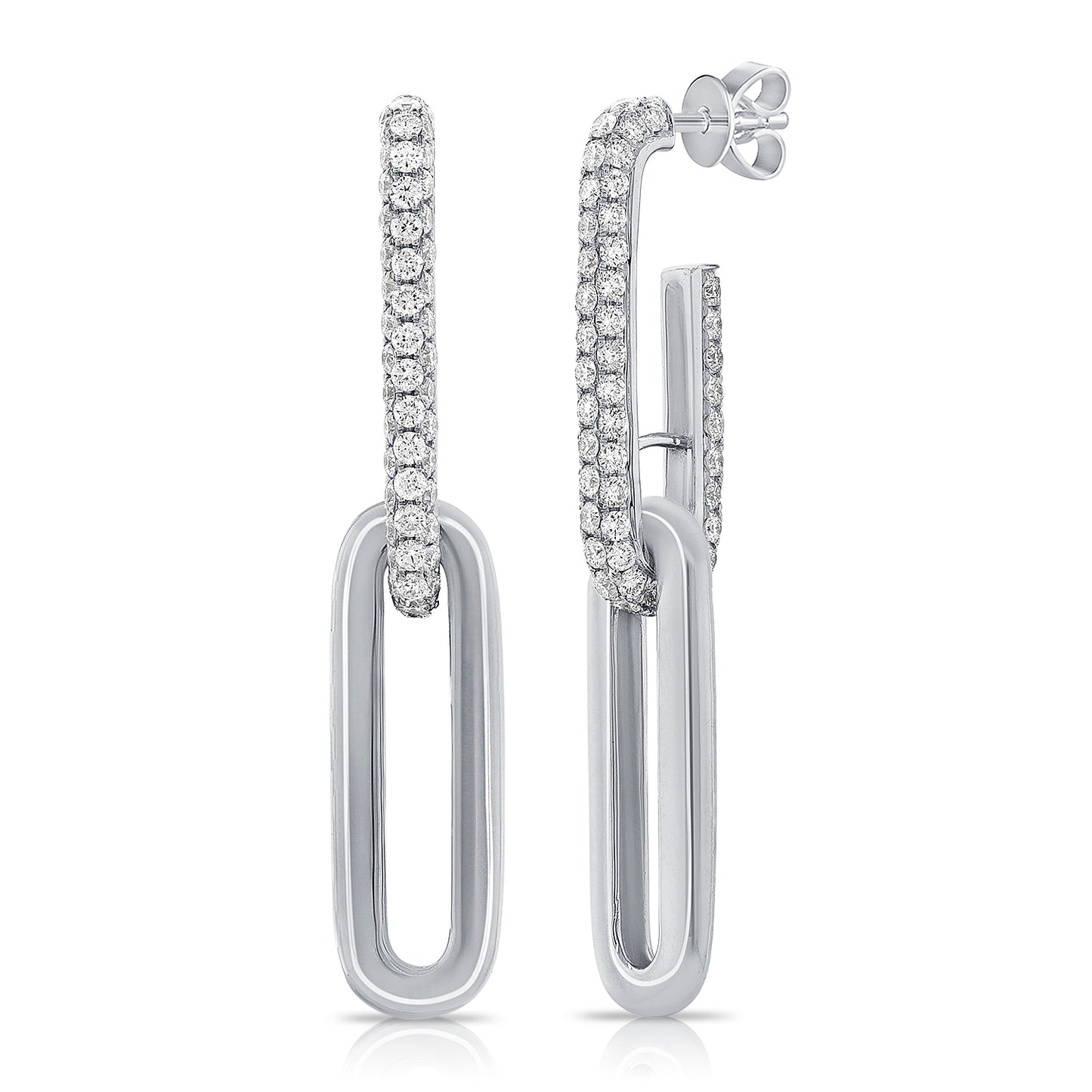 DIAMOND HANGING LINK EARRINGS