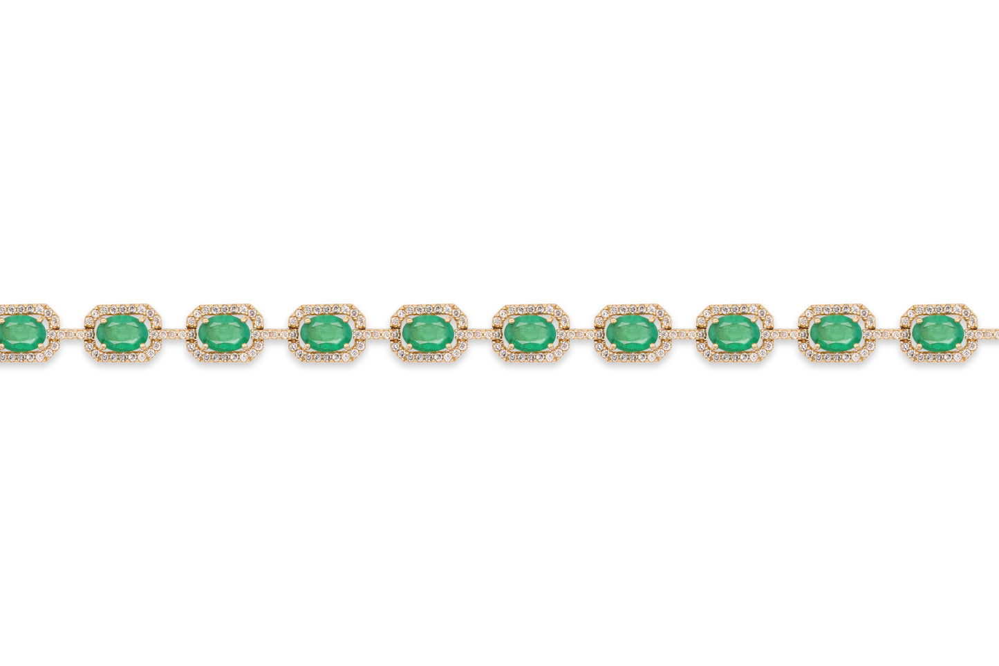 Emerald and Diamond Tennis Bracelet