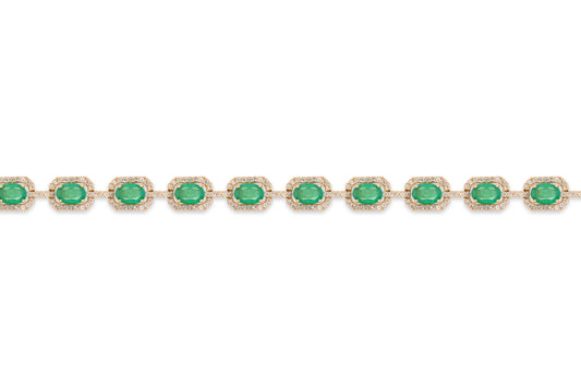 Emerald and Diamond Tennis Bracelet