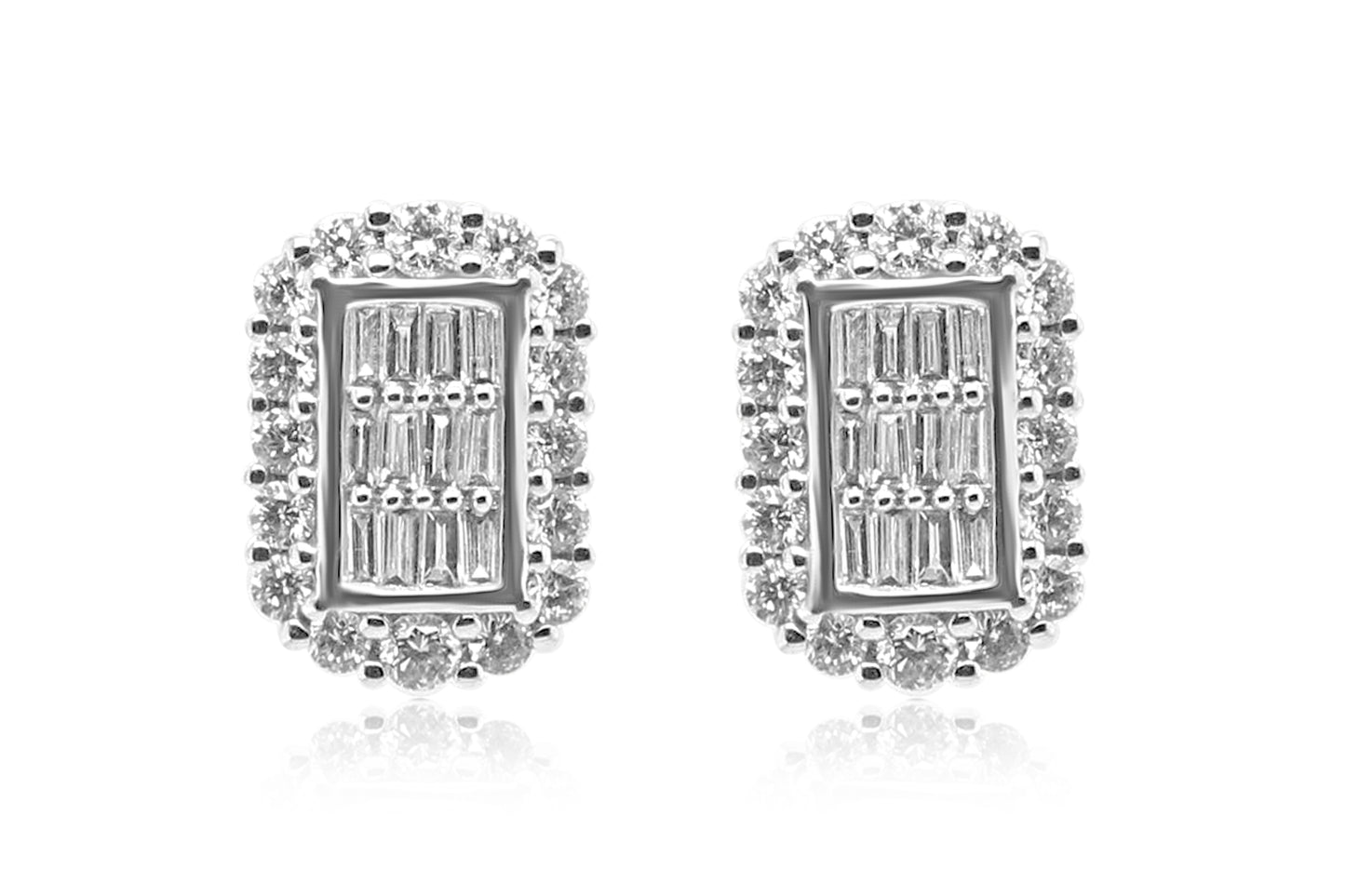 Diamond Rectangle Studs